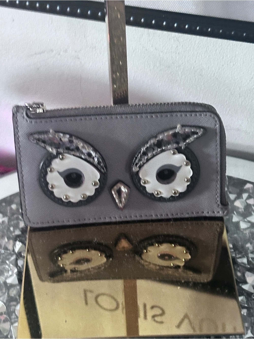 Kate Spade New York Star Bright Owl Card Holder / Coin Purse Keychain